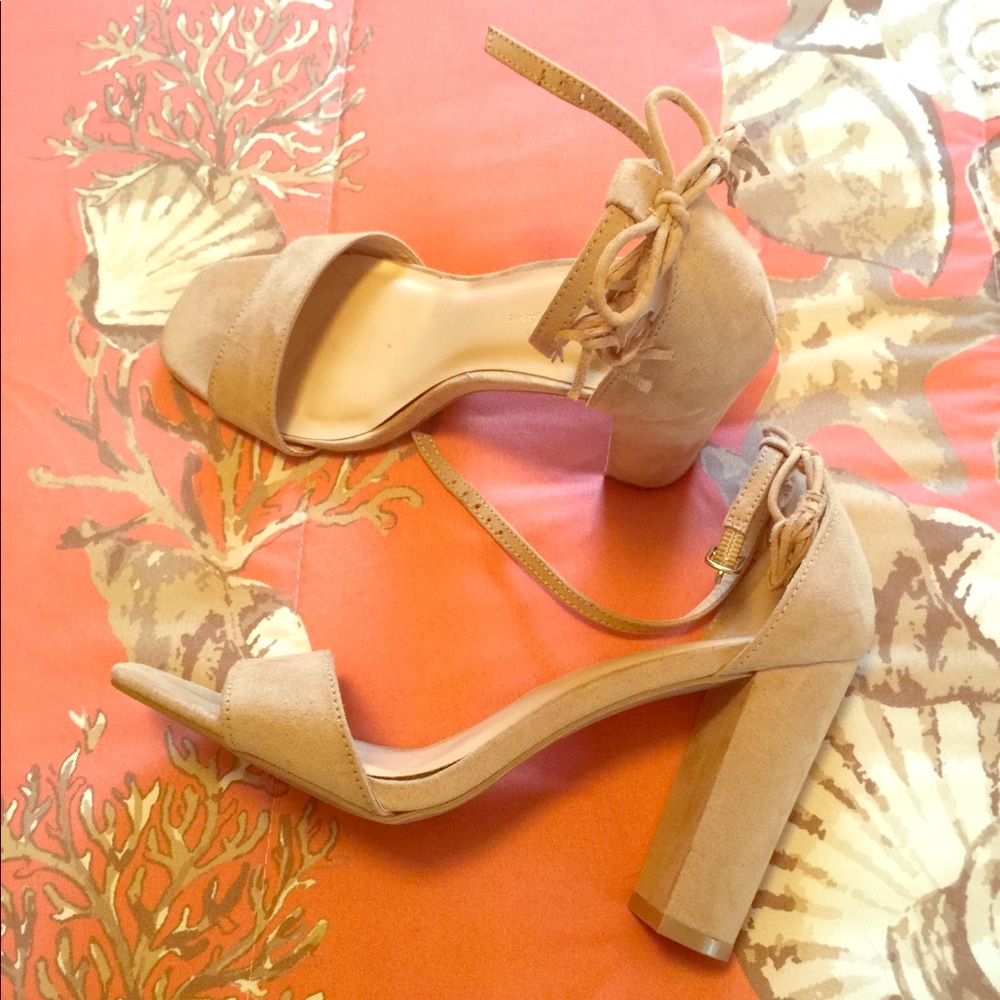 Tan block heels